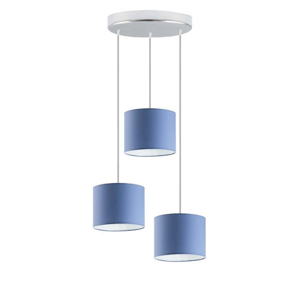 Lampa wisząca loft PUEBLO 3 klosze Chrom/ Niebieski 963805