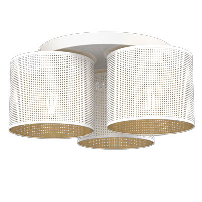 Lampa wisząca Loft shade biały mat-złota 3xE27x15W IP20 Luminex 1021175
