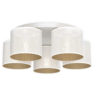 Lampa wisząca Loft shade biały mat-złota 5xE27x15W IP20 Luminex 1021173 Lampa wisząca Loft shade biały mat-złota 5xE27x15W IP20 Luminex 1021173