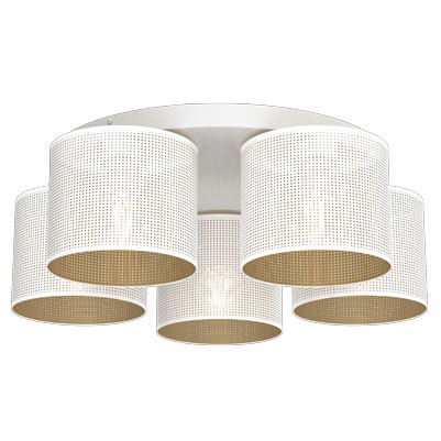 Lampa wisząca Loft shade biały mat-złota 5xE27x15W IP20 Luminex 1021173