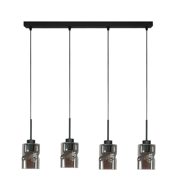Lampa wisząca loft zwisy EDYLIT grafitowe klosze czarna 4xE27 GRETA 15-541 1048842