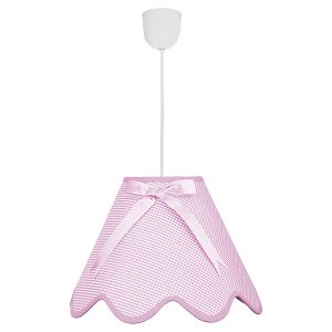 Lampa wisząca Lola tkaninowa różowa 210705