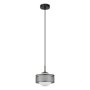 Lampa wisząca Lomica biała kula czarna 1xE27x40W wym:90x20x20cm IP20 Italux 1026995