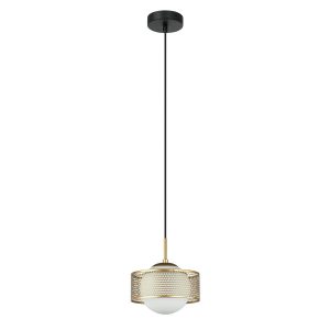 Lampa wisząca Lomica siateczkowa osłona złota 1xE27x40W IP20 Italux 1025682