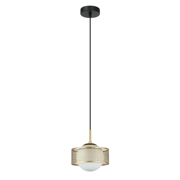 Lampa wisząca Lomica siateczkowa osłona złota 1xE27x40W IP20 Italux 1025682