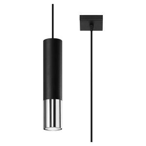 Lampa wisząca Loopez 1 stalowa czarno-srebrna 52529 Lampa wisząca Loopez 1 stalowa czarno-srebrna 52529
