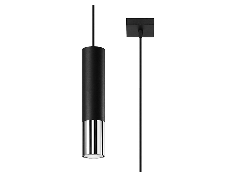Lampa wisząca Loopez 1 stalowa czarno-srebrna 52529
