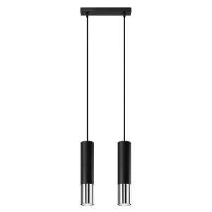 Lampa wisząca Loopez 2 30 cm stalowa czarno-srebrna 52530