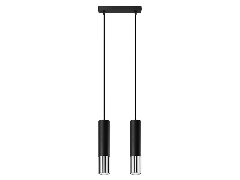 Lampa wisząca Loopez 2 30 cm stalowa czarno-srebrna 52530