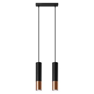 Lampa wisząca Loopez 2 stalowa czarna 52535