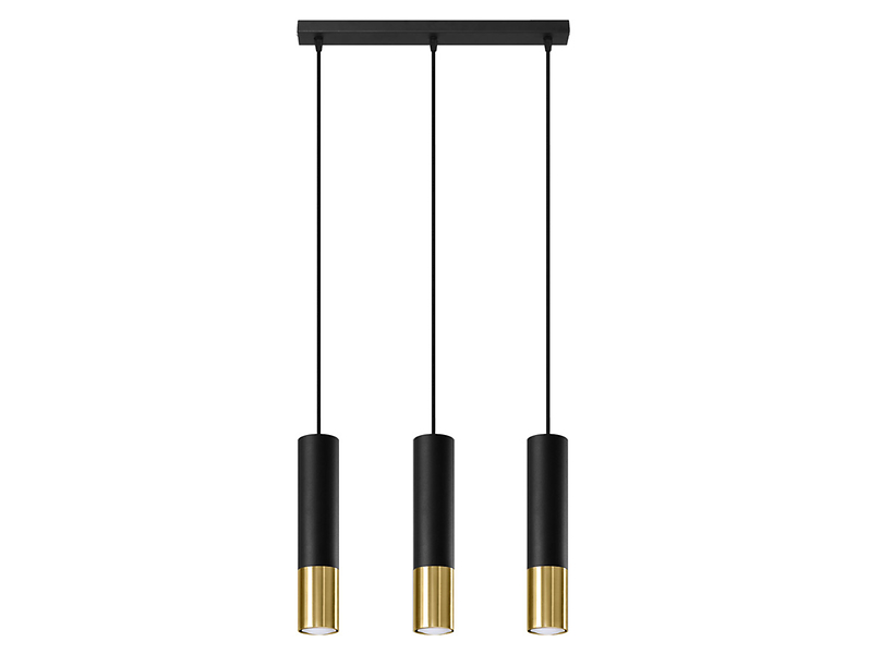 Lampa wisząca Loopez 3L 45 cm stalowa czarna 52542