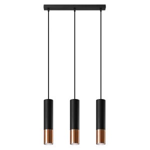 Lampa wisząca Loopez 3L 45 cm stalowa czarna 52536