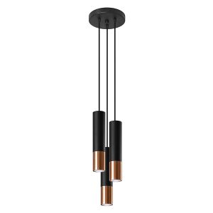 Lampa wisząca Loopez 3P 20 cm stalowa czarna 52537