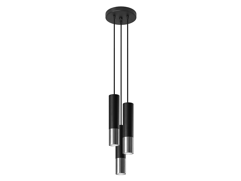 Lampa wisząca Loopez 3P stalowa czarno-srebrna 52532