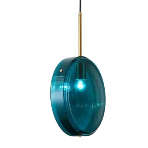 Lampa Wisząca LORAKO Pionowa Szklana Dekoracyjna Turkusowa 963717