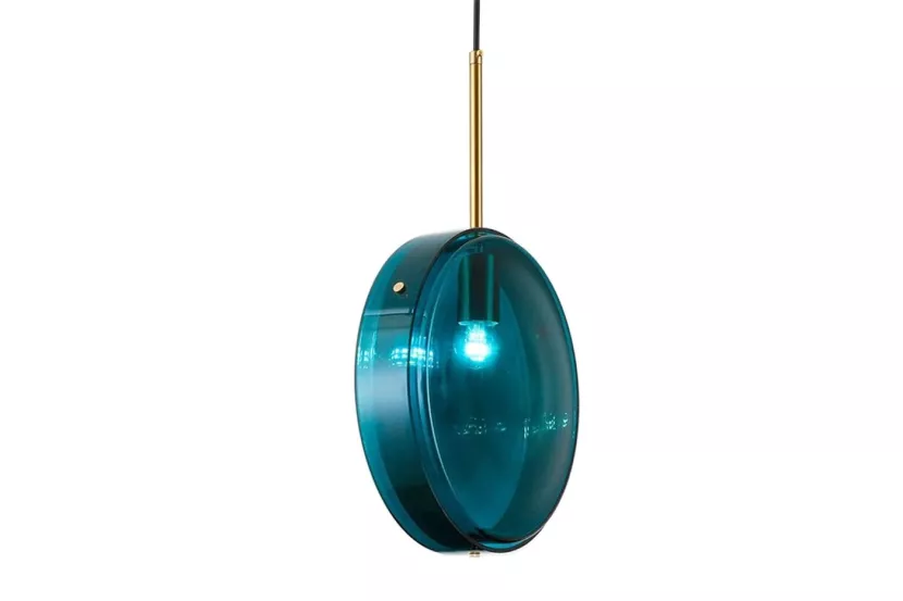 Lampa Wisząca LORAKO Pionowa Szklana Dekoracyjna Turkusowa 963717
