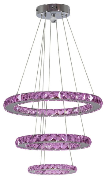 Lampa wisząca LORDS chromowana-fioletowa LED 3x48W lm Candellux 362275