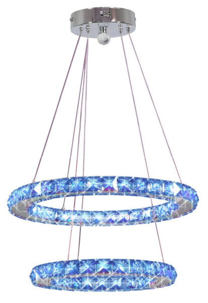 Lampa wisząca LORDS chromowana-niebieska LED 2x27W lm Candellux 362287