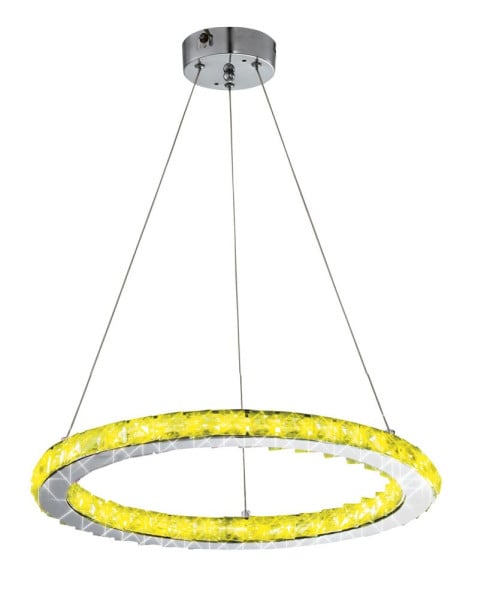 Lampa wisząca LORDS chromowana-żółta LED 1x12W lm Candellux 360461