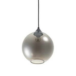 LAMPA WISZĄCA LOVE BOMB szara 25cm szklany klosz 234650 LAMPA WISZĄCA LOVE BOMB szara 25cm szklany klosz 234650