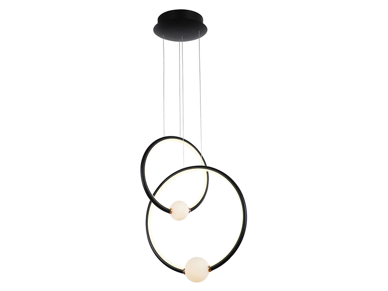 Lampa wisząca Lozanna LED 2-punktowa aluminiowa czarna 42621