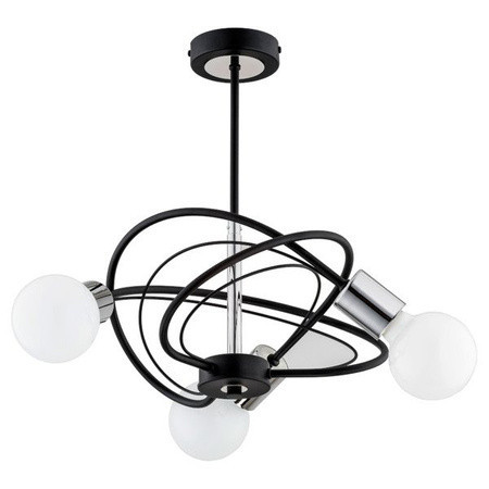 Lampa wisząca LUER czarna-chromowana 3xE27x15W wym:42x41x41cm IP20 Alfa 1026870