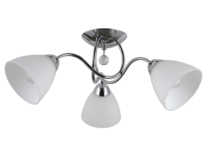 Lampa wisząca Lugano 3-punktowa stalowo-szklana biało-srebrna 40473