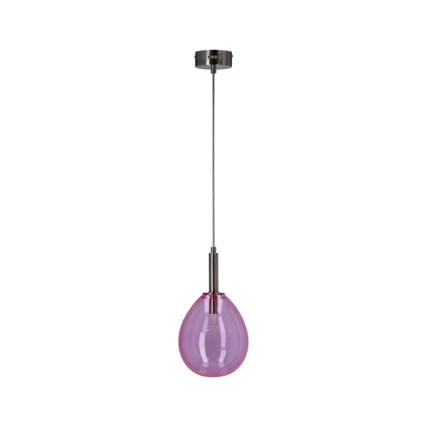 Lampa wisząca LUKKA chromowana-różowa LED 1x6W Ciepła biel 260lm Candellux 924204
