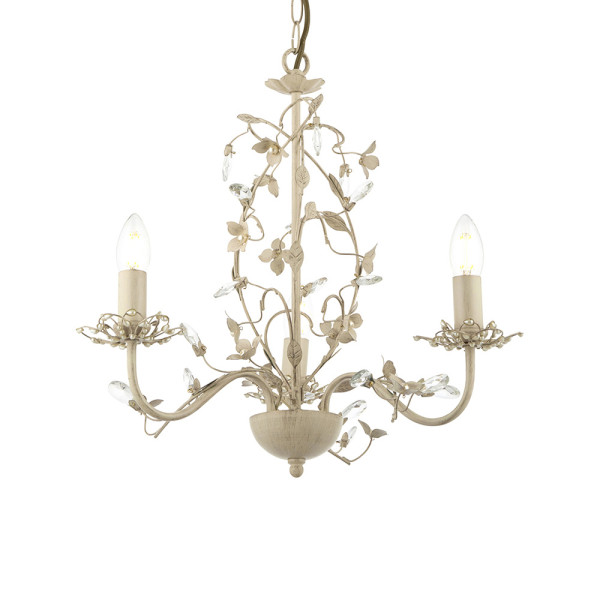 Lampa wisząca LULLABY kremowa 3xE14x15W wym:110x37x37cm IP20 Endon 1025552