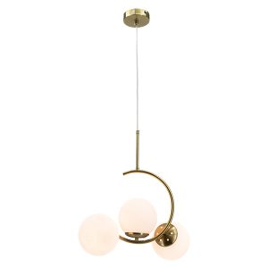 Lampa wisząca Luna 3-punktowa metalowa złota 1077865 Lampa wisząca Luna 3-punktowa metalowa złota 1077865