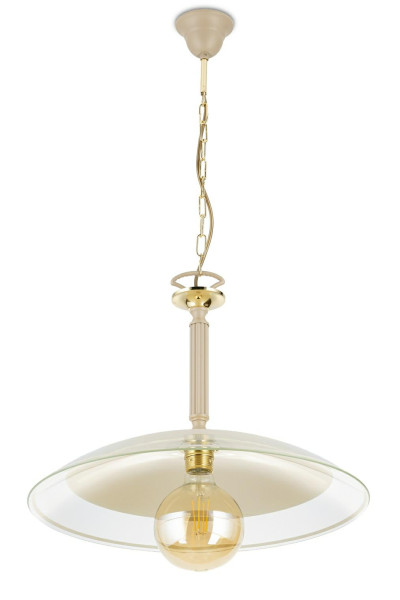 Lampa Wisząca Luna Beżowo-złota 1xE27 47 cm Nowoczesna Kuchnia Taupe 759142