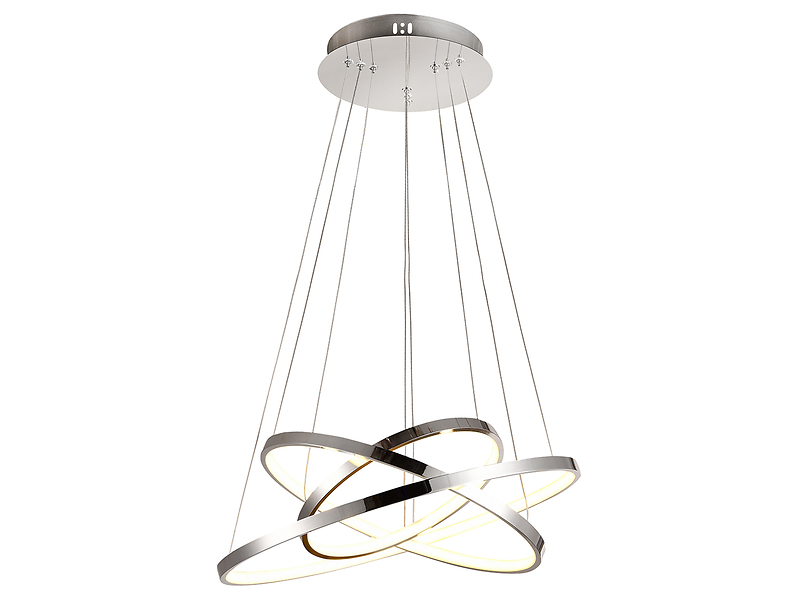 Lampa wisząca Lune LED 3-punktowa aluminiowa srebrna 524325