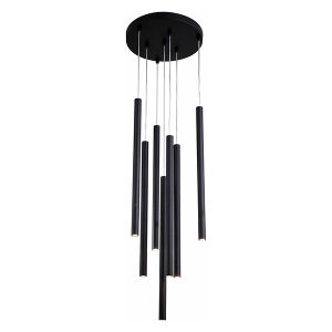 Lampa wisząca Lungo 7-punktowa metalowa czarna 48069 Lampa wisząca Lungo 7-punktowa metalowa czarna 48069