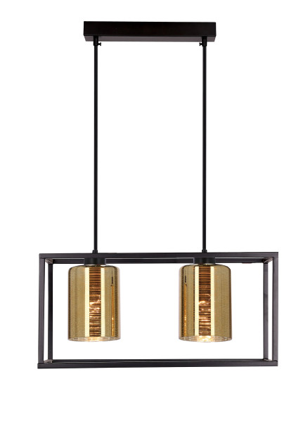 Lampa wisząca Luri złote szklane klosze czarno-złota 2xE27x40W Candellux 1020065