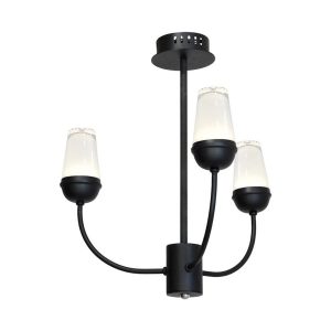Lampa wisząca LUTON czarno-przezroczysta LED 3x15W 4000K 1050lm Milagro 861032 Lampa wisząca LUTON czarno-przezroczysta LED 3x15W 4000K 1050lm Milagro 861032