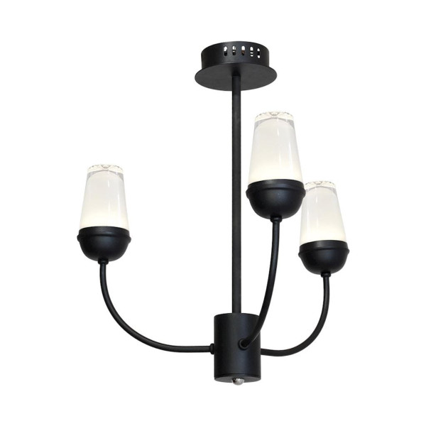 Lampa wisząca LUTON czarno-przezroczysta LED 3x15W 4000K 1050lm Milagro 861032