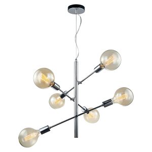 Lampa wisząca Madalyn 6-punktowa stalowa srebrna 34874 Lampa wisząca Madalyn 6-punktowa stalowa srebrna 34874