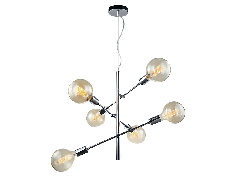 Lampa wisząca Madalyn 6-punktowa stalowa srebrna 34874
