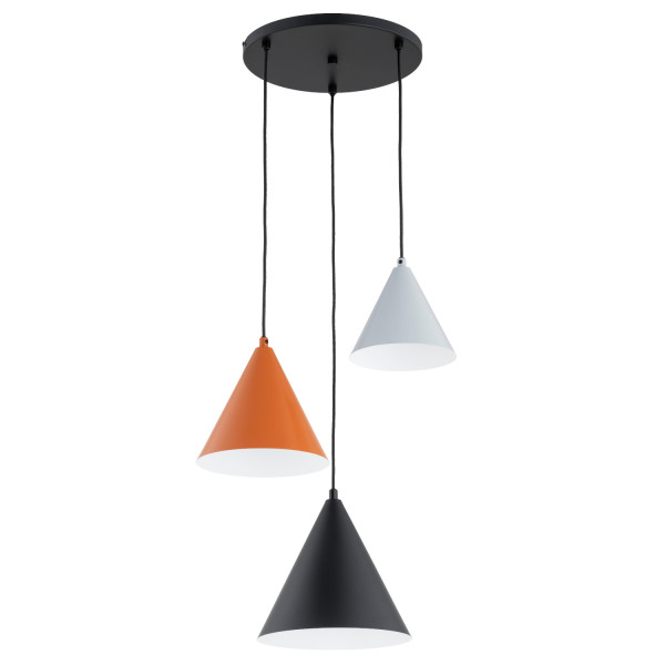 Lampa wisząca MADERA stożki multikolor 3xE27x15W wym:95x41x41cm IP20 Alfa 1025357