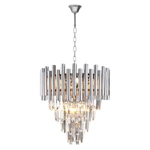 Lampa wisząca Madison 9-punktowa kryształowa srebrna 95381 Lampa wisząca Madison 9-punktowa kryształowa srebrna 95381
