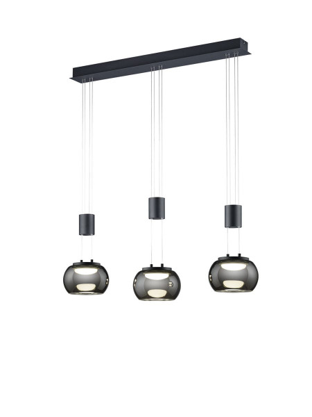 Lampa wisząca MADISON czarno-biała LED 3x8W Ciepła biel 900lm Trio 852346