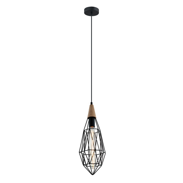 Lampa wisząca Maelle druciany klosz czarna 1xE27x40W IP20 Italux 991609