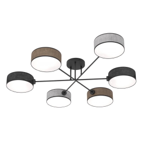 Lampa wisząca MAGA czarno-brązowo-szara 6xE14x15W IP20 Emibig 1030223 Lampa wisząca MAGA czarno-brązowo-szara 6xE14x15W IP20 Emibig 1030223