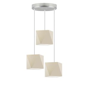 Lampa wisząca MAJORKA designerska do salonu Srebrny/ Ecru 1017223 Lampa wisząca MAJORKA designerska do salonu Srebrny/ Ecru 1017223