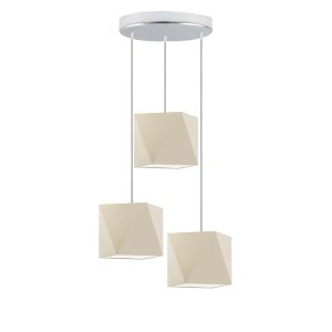 Lampa wisząca MAJORKA designerska do salonu Srebrny/ Ecru 1017269 Lampa wisząca MAJORKA designerska do salonu Srebrny/ Ecru 1017269
