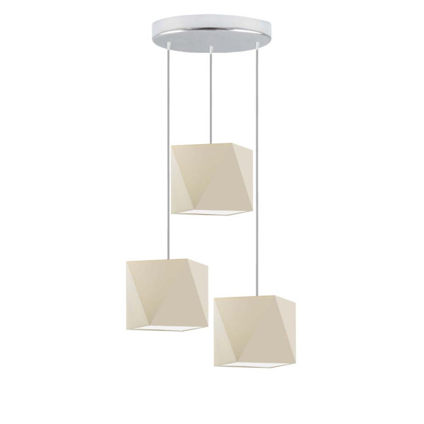 Lampa wisząca MAJORKA designerska do salonu Srebrny/ Ecru 1017269