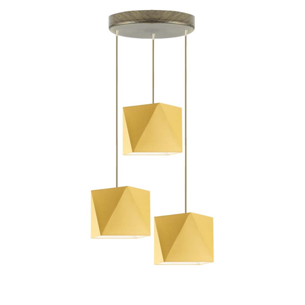 Lampa wisząca MAJORKA do jadalni regulowana Srebrny/ Musztardowy 1017276