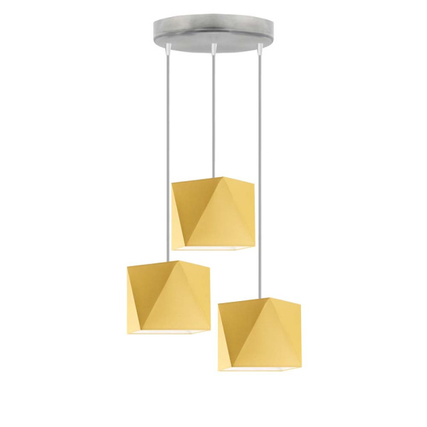 Lampa wisząca MAJORKA do jadalni regulowana Srebrny/ Musztardowy 905159
