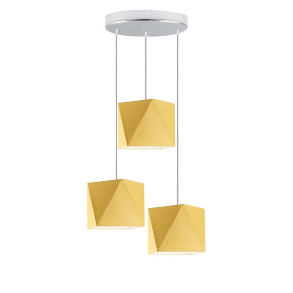 Lampa wisząca MAJORKA do jadalni regulowana Srebrny/ Musztardowy 1017215