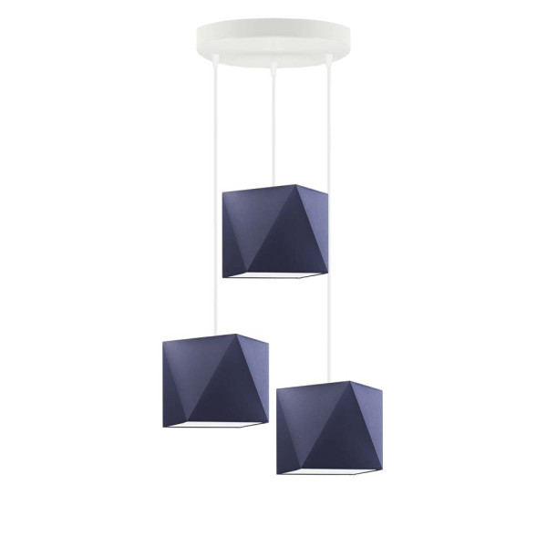 Lampa wisząca MAJORKA nad stół loft Srebrny/ Granatowy 1017249